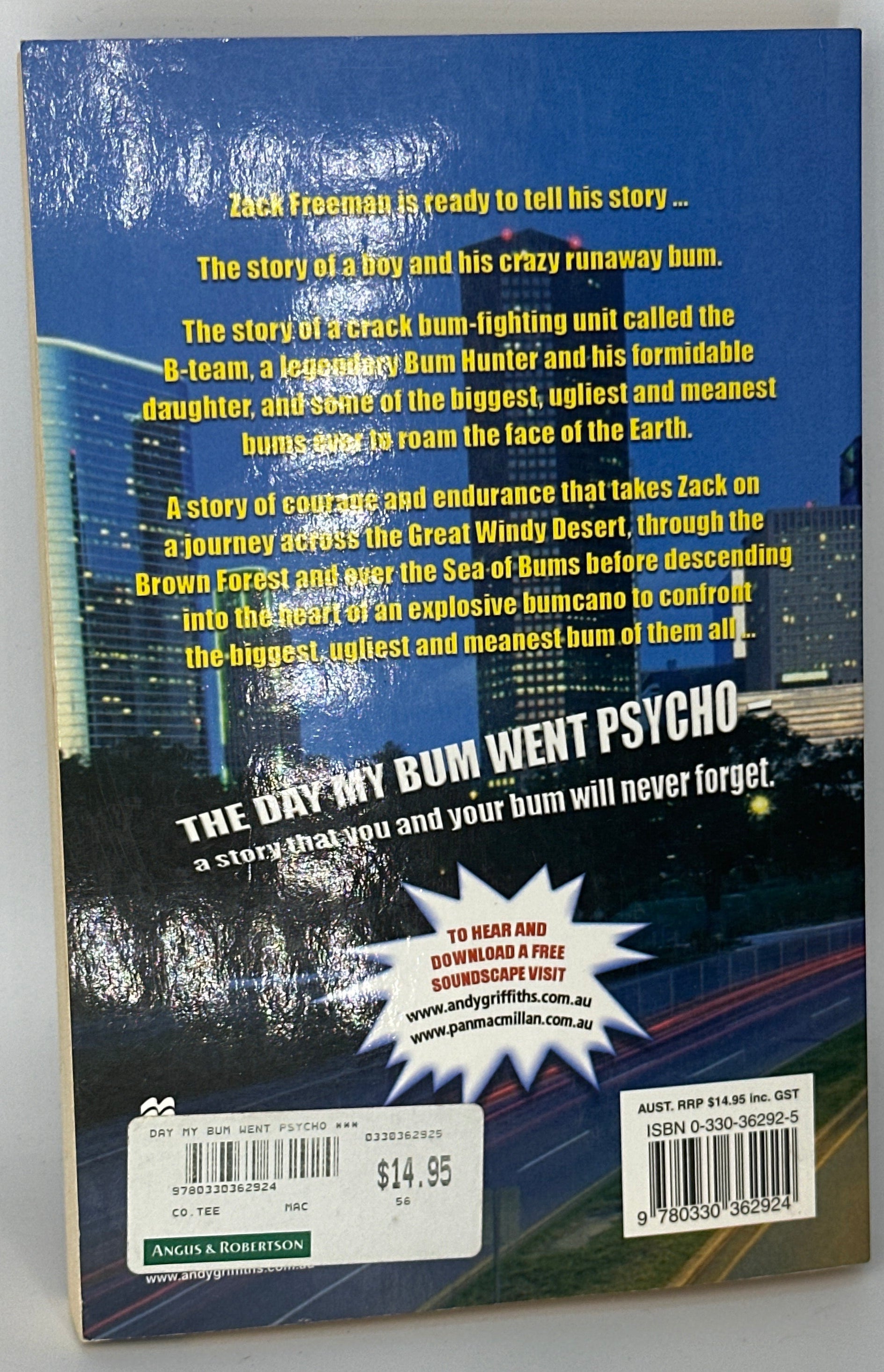 Andy Griffiths The Day My Bum Went Psycho back cover used books