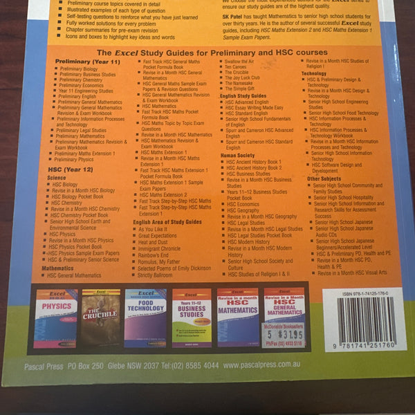 Excel Study Guide: HSC Maths Extension 1 (with HSC cards) Year 12
