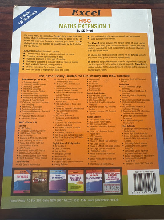 Excel Study Guide: HSC Maths Extension 1 (with HSC cards) Year 12