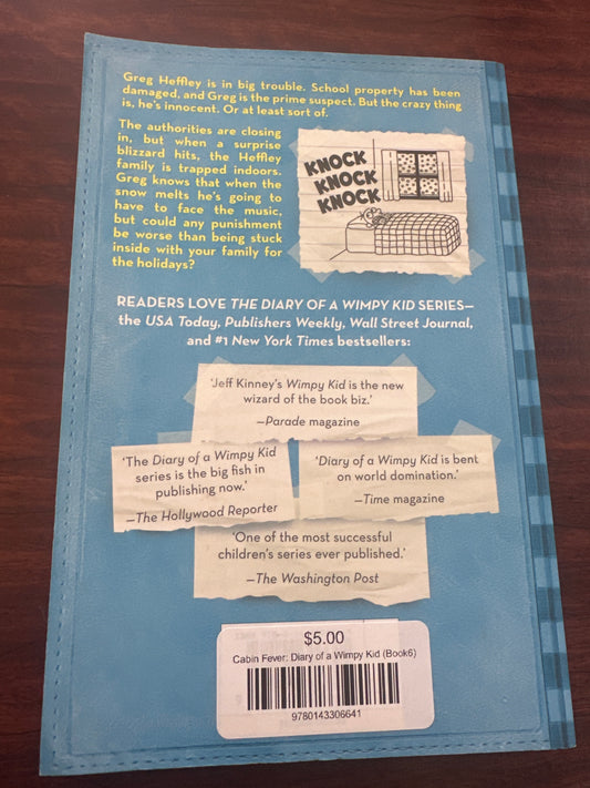 Jeff Kinney Cabin Fever: Diary of a Wimpy Kid back cover image