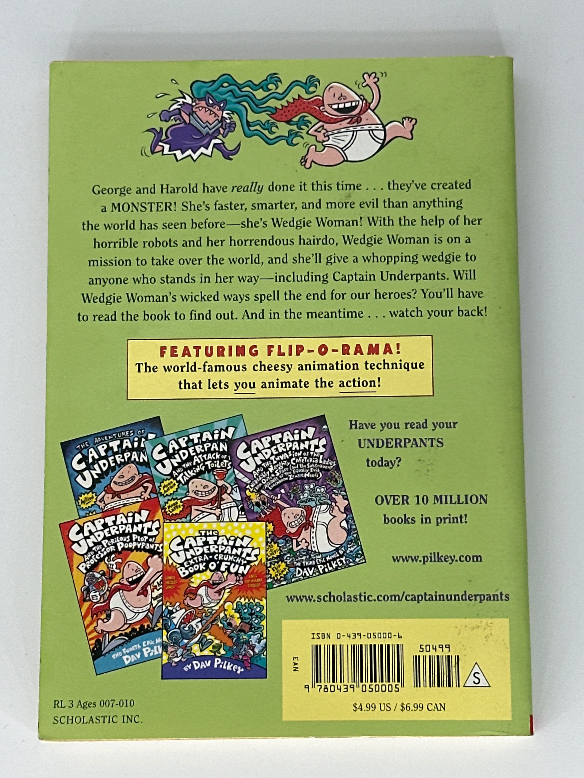 Dav Pilkey Captain Underpants and the Wrath of the Wicked Wedgie Woman (Captain Underpants #5) (5) back cover used books