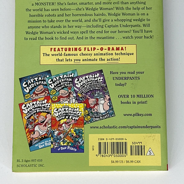 Dav Pilkey Captain Underpants and the Wrath of the Wicked Wedgie Woman (Captain Underpants #5) (5) back cover used books