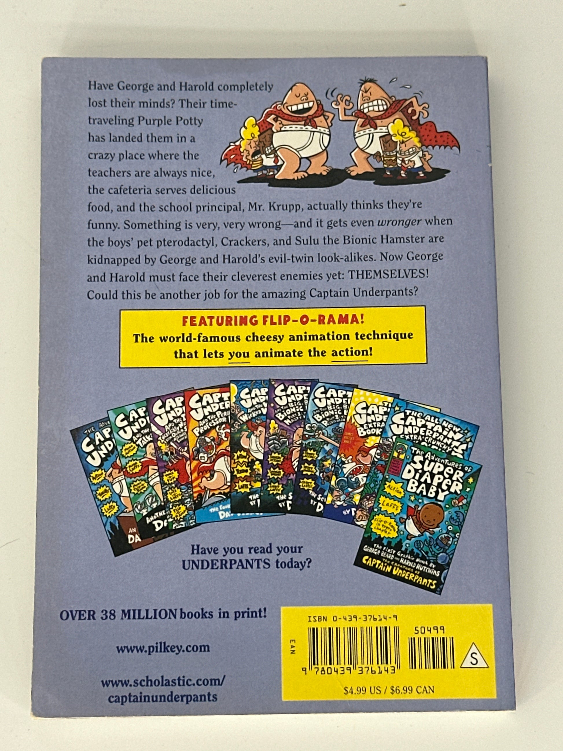 Dav Pilkey Captain Underpants And The Preposterous Plight Of The Purple Potty People (8) back cover used books