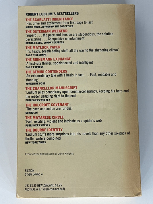 Robert Ludlum Chancellor Manuscript back cover image