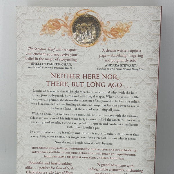 Chelsea Abdullah The Stardust Thief actual back cover used books