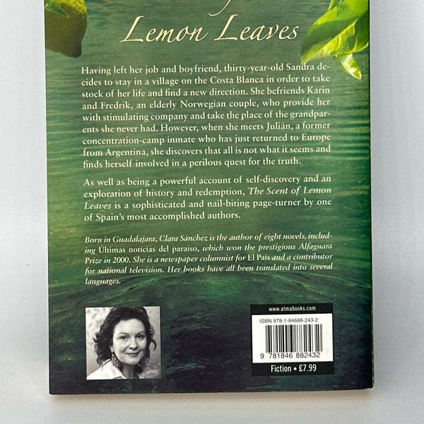 Clara Sanchez The Scent of Lemon Leaves actual back cover used books