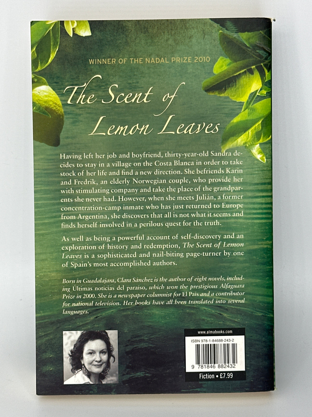 Clara Sanchez The Scent of Lemon Leaves actual back cover used books