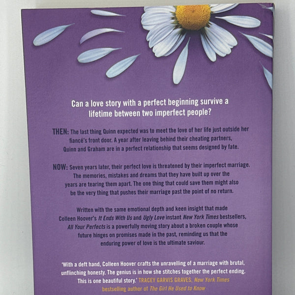 Colleen Hoover All Your Perfects actual back cover used books