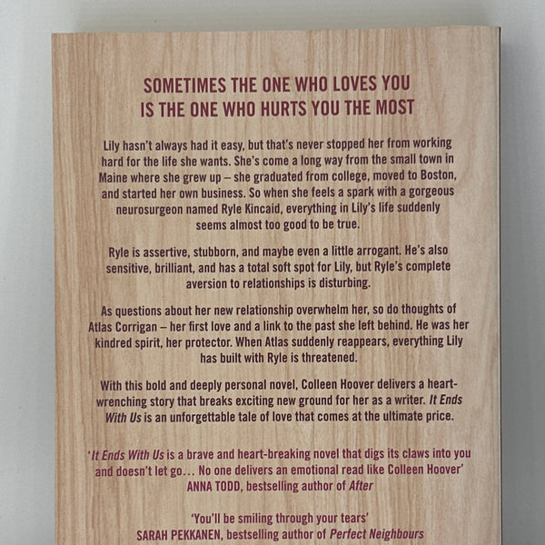 Colleen Hoover It Ends With Us actual back cover used books