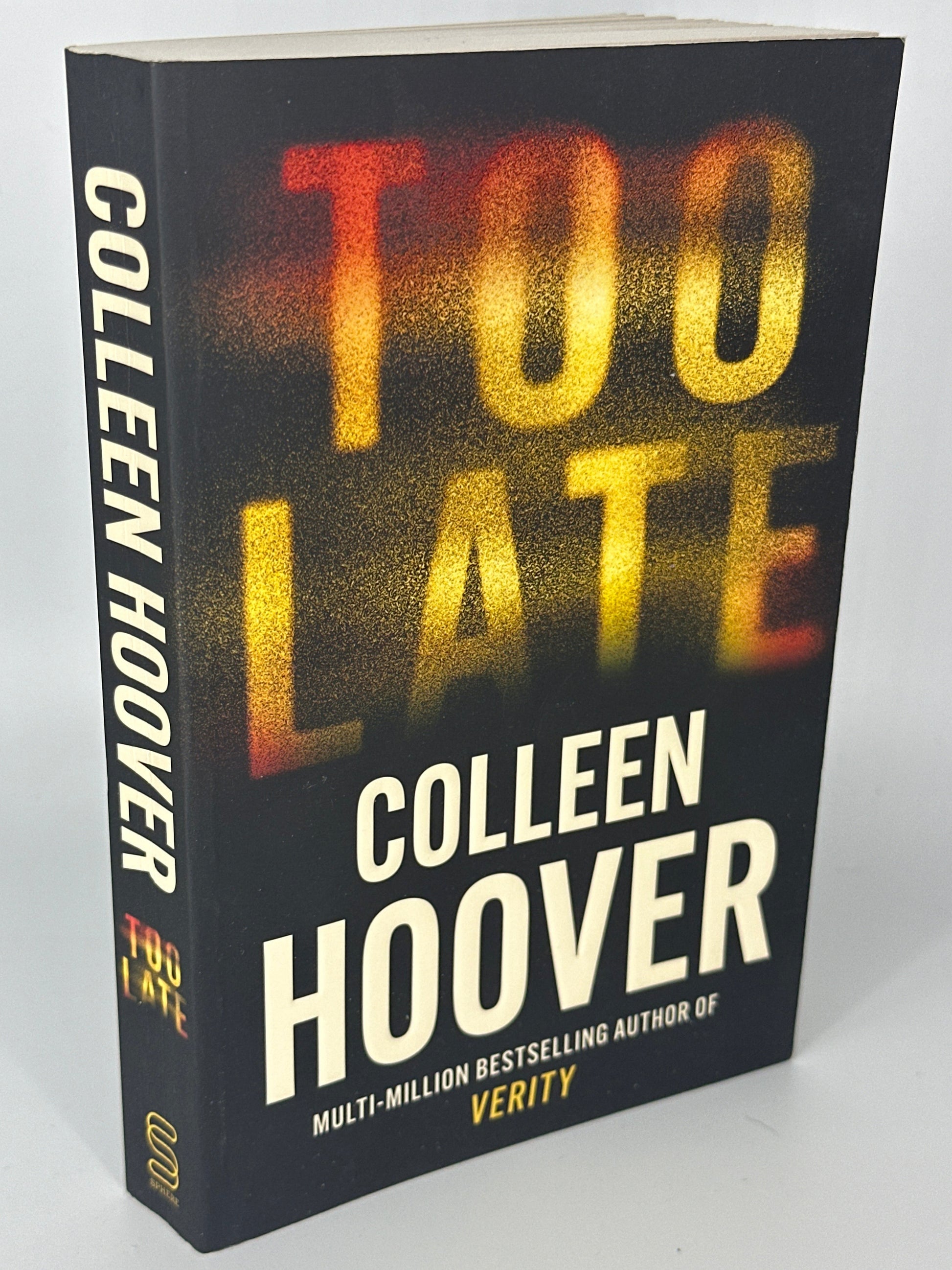 Colleen Hoover Too Late actual spine used books