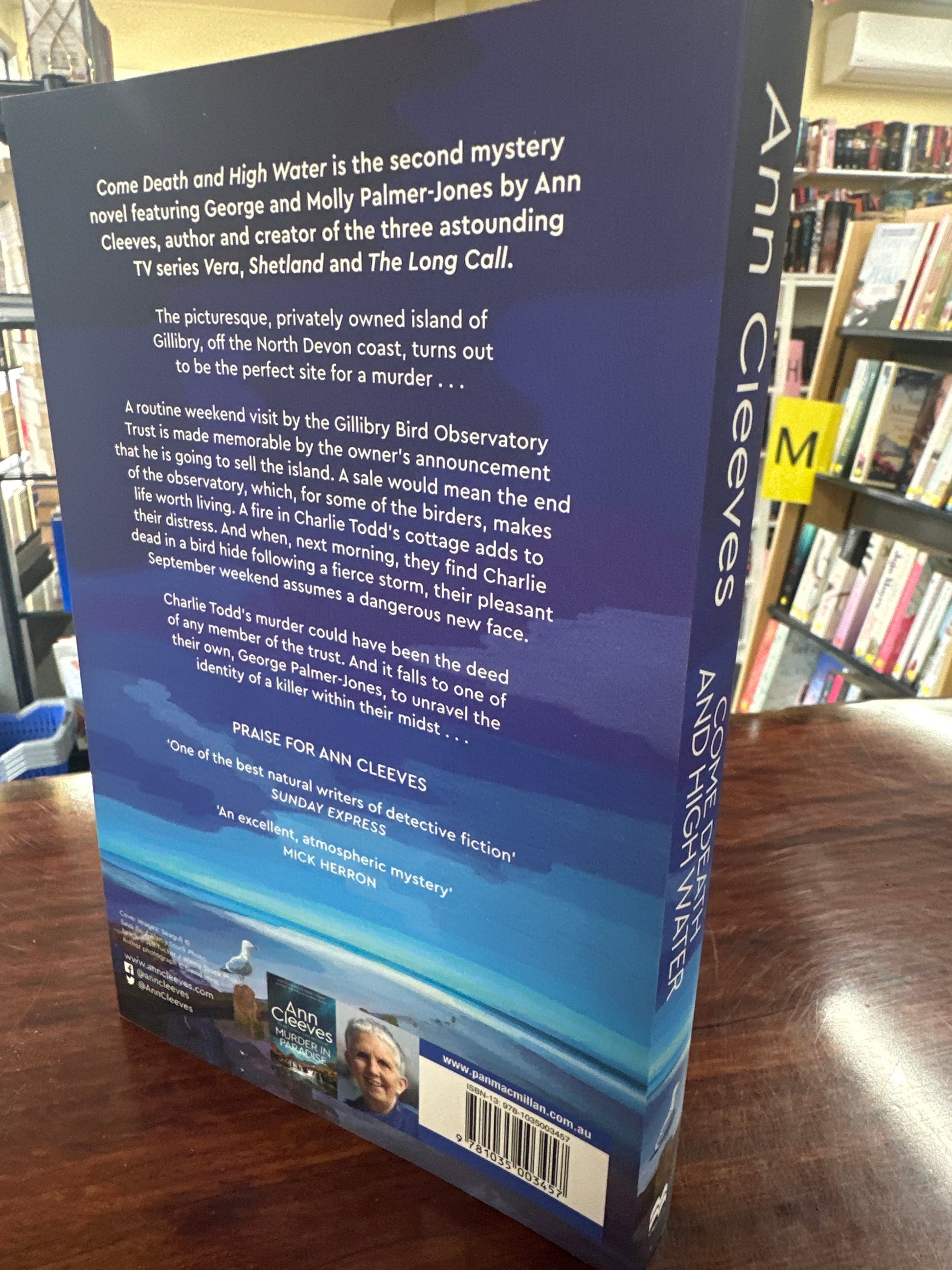 Ann Cleeves Come Death and High Water back cover