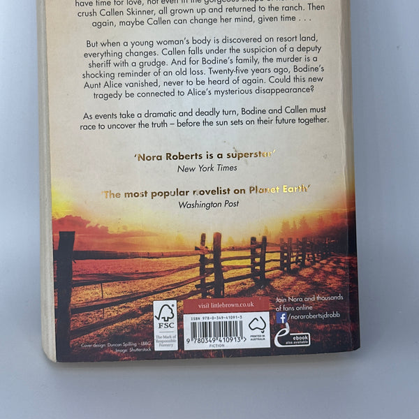 Nora Roberts Come Sundown back cover used books