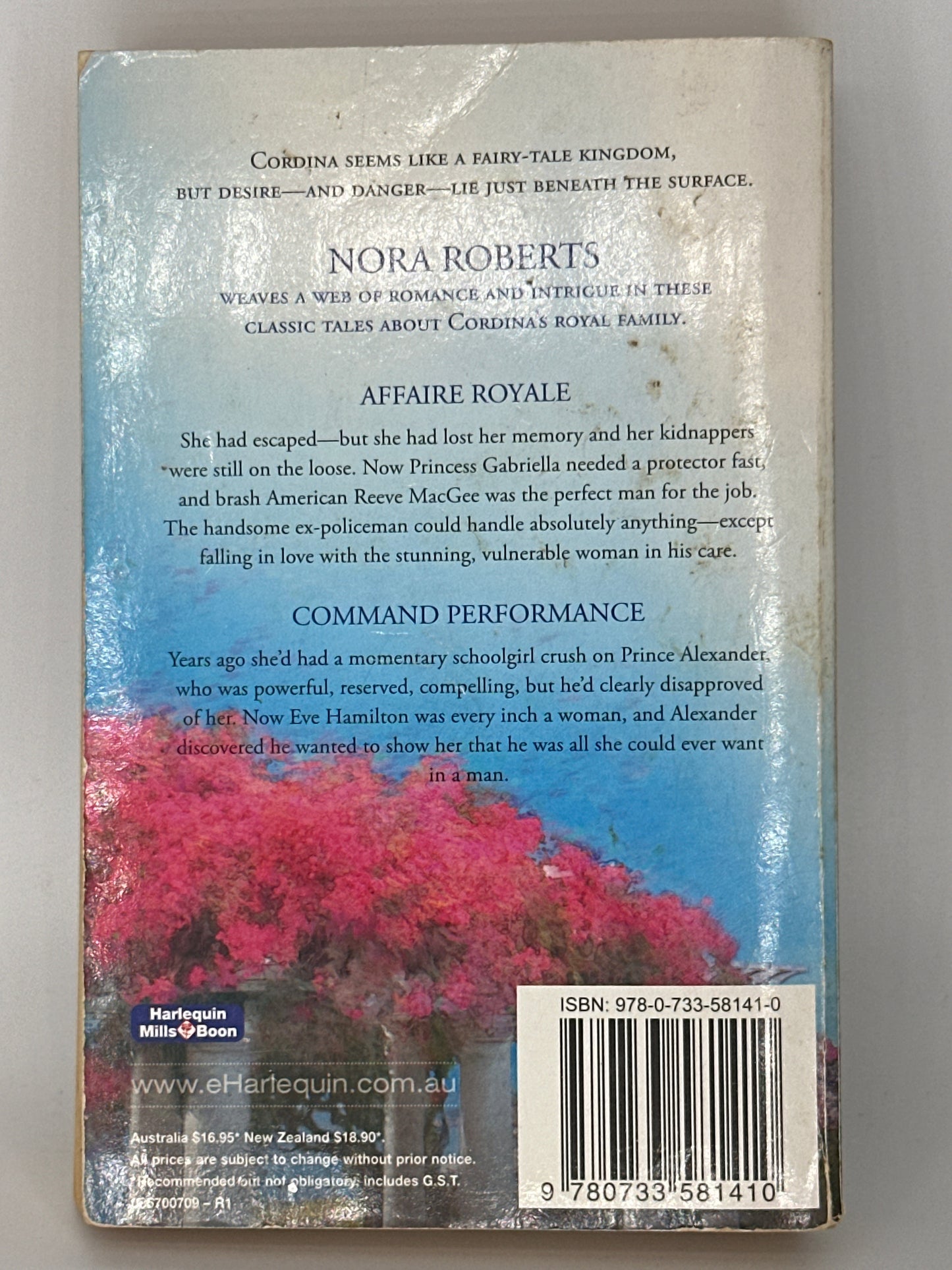 Nora Roberts Cordina's Royal Family actual back cover used books