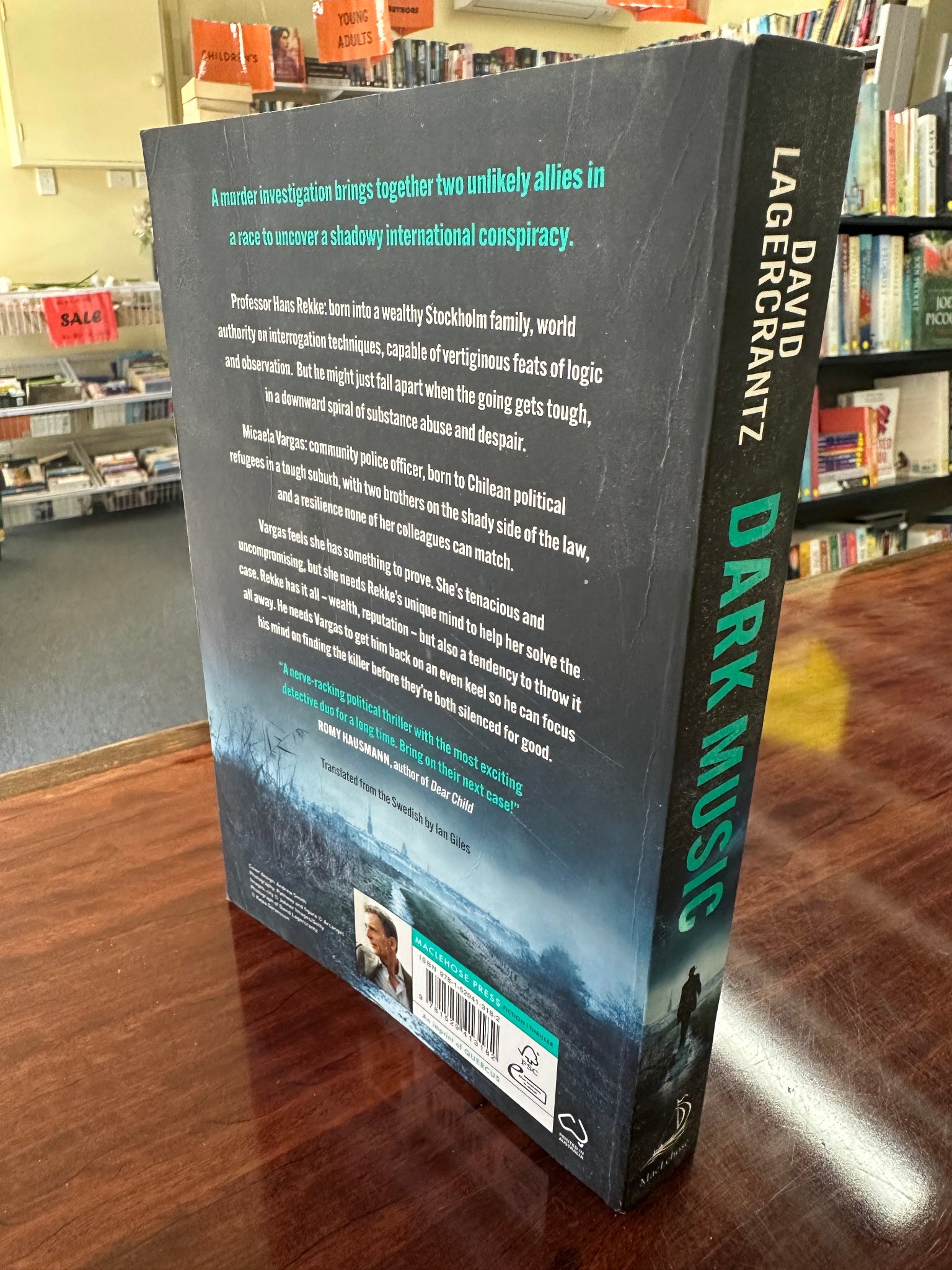 David Lagercrantz Dark Music actual back cover image