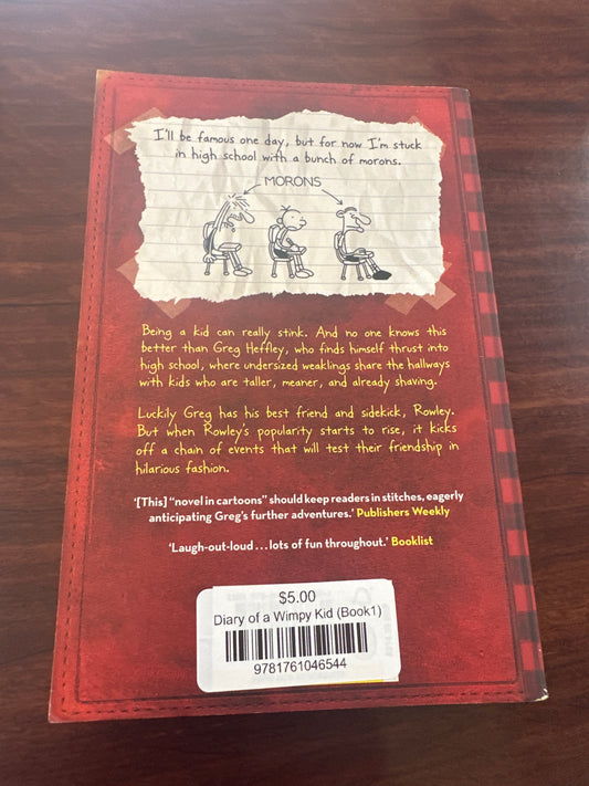 Jeff Kinney Diary of a Wimpy Kid back cover