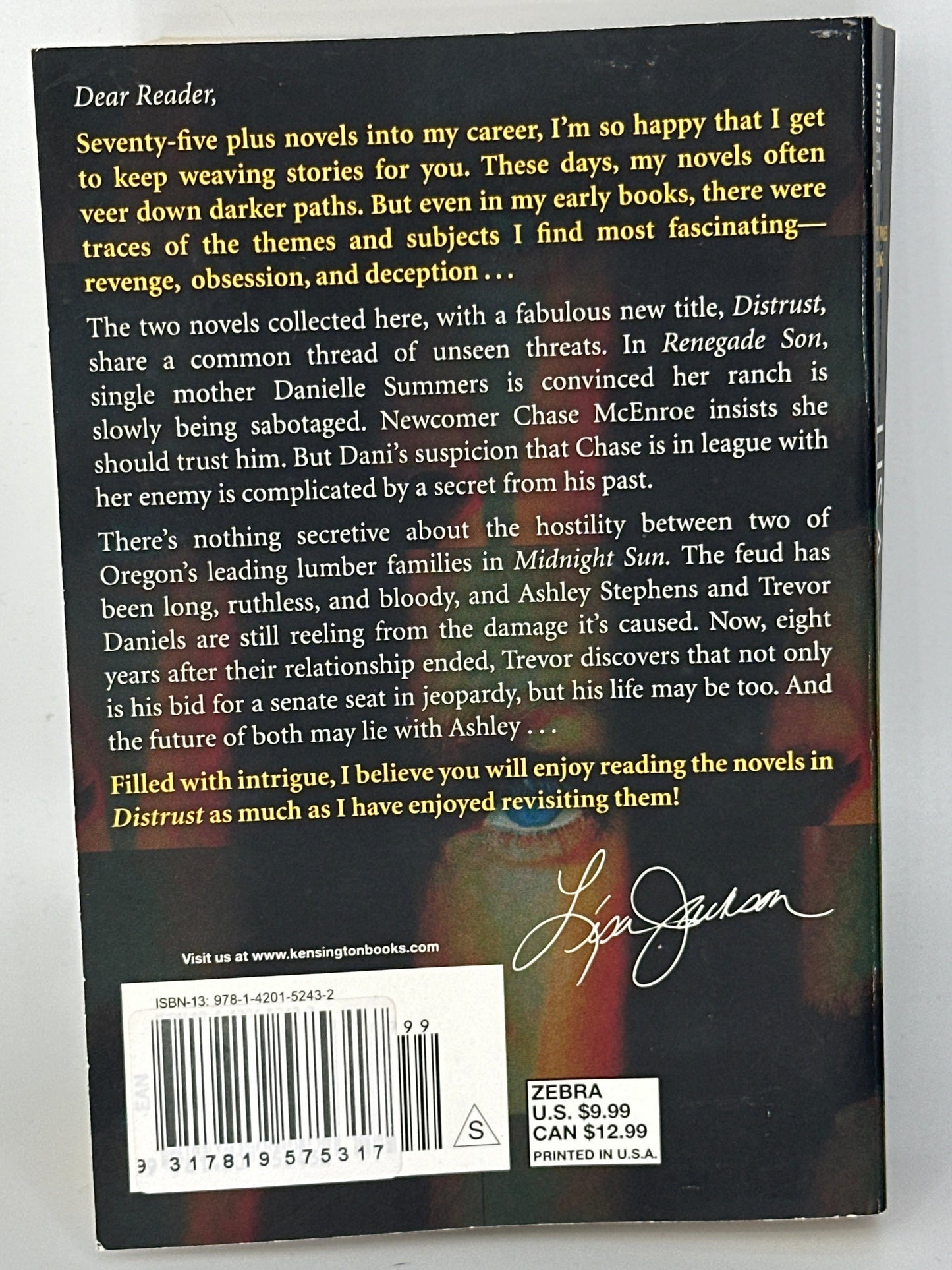 Distrust: Two Thrilling Novels Lisa Jackson actual back used books