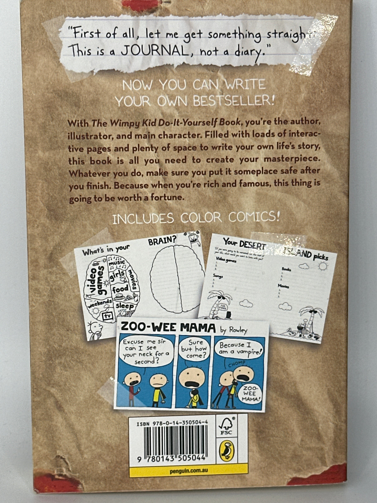 The Wimpy Kid Do-It-Yourself Book back cover used books