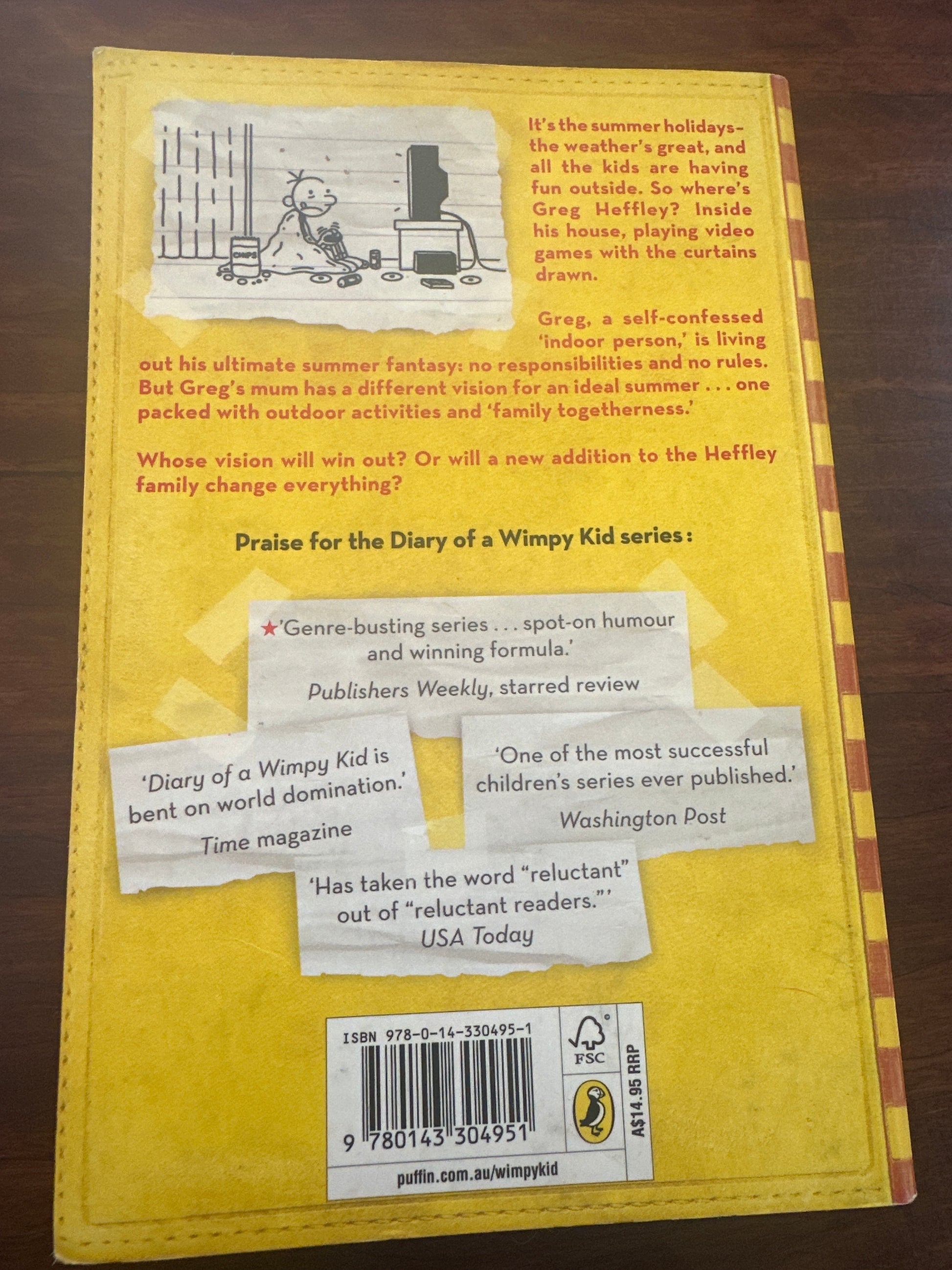 Jeff Kinney Dog Days: Diary of a Wimpy Kid back cover image