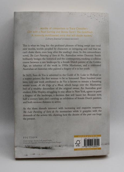 Dominic Smith The Last Painting of Sara De Vos actual back cover used books