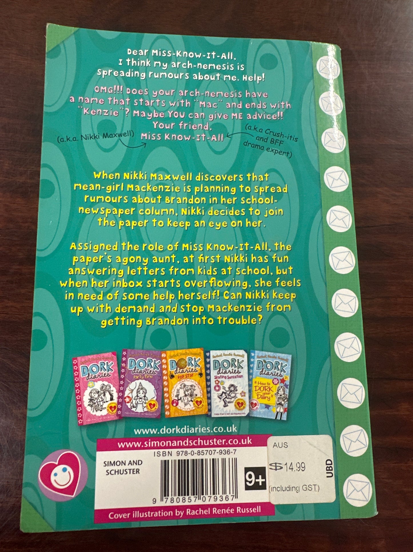 Dork Diaries: Dear Dork Rachel Renee Russell back cover image
