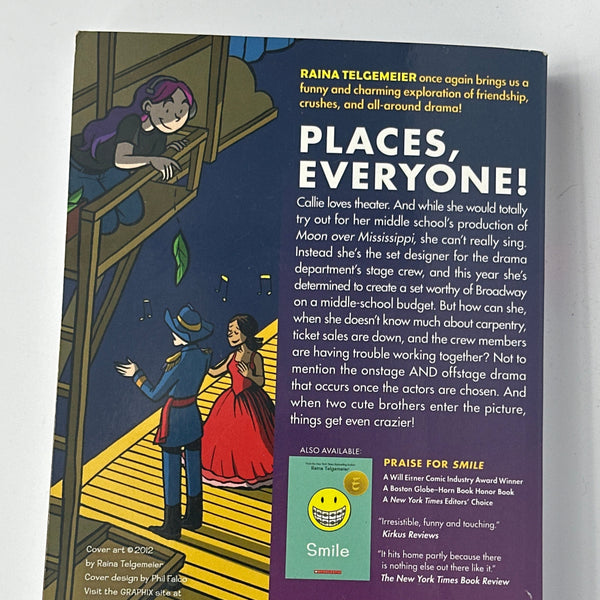 Drama by Raina Telgemeier back cover used books