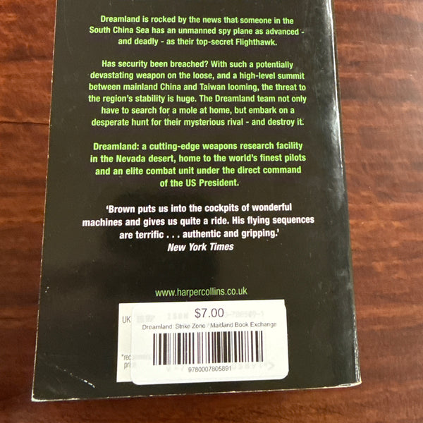 Dale Brown Dreamland: Strike Zone back cover