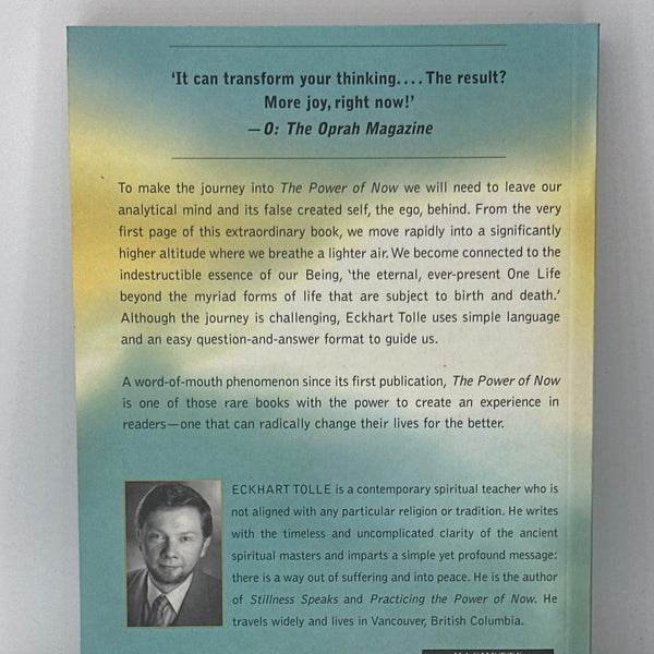 Eckhart Tolle The Power Of Now - A Guide To Spiritual Enlightenment actual back cover used books