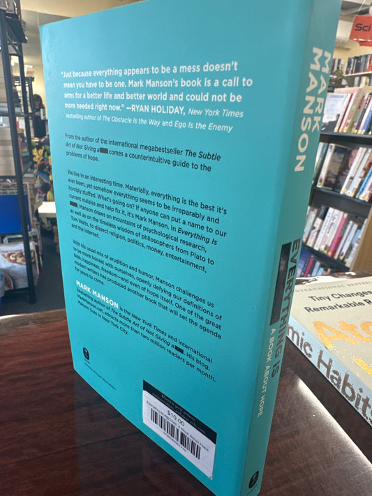 Mark Manson Everything Is #@%!ed back cover
