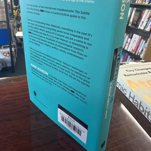 Mark Manson Everything Is #@%!ed back cover