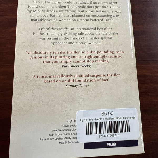 Ken Follett Eye of the Needle back cover