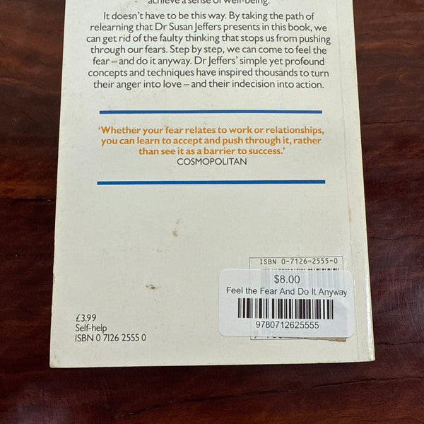 Susan Jeffers Feel the Fear back cover