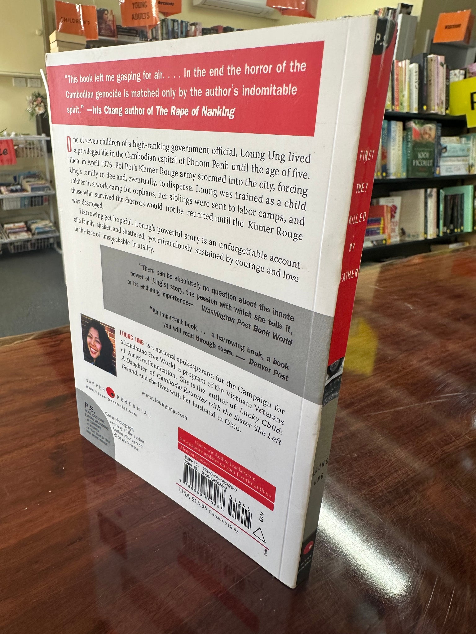 Loung Ung First They Killed My Father biography back cover image