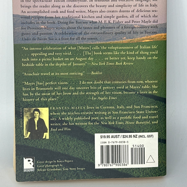 Frances Mayes Under the Tuscan Sun: At Home in Italy actual back cover used books