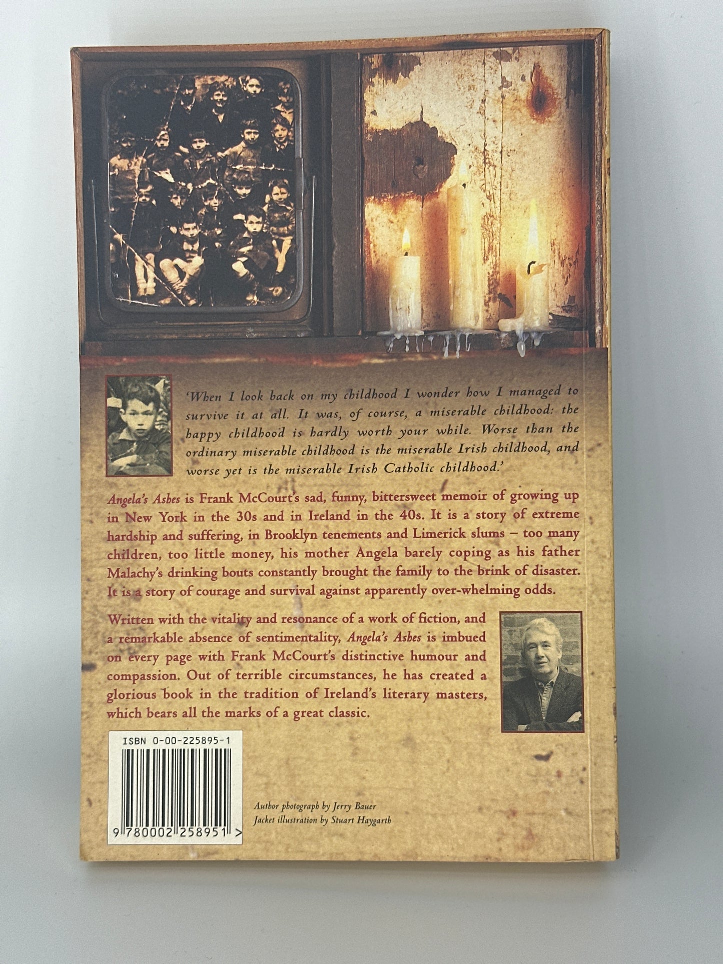 Frank McCourt Angela's Ashes actual back cover used books