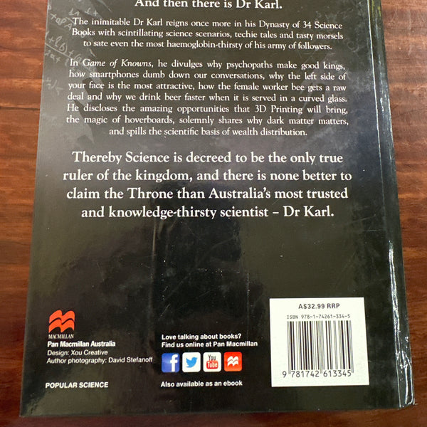 Game Of Knowns: Science Is Coming by Dr Karl back cover image