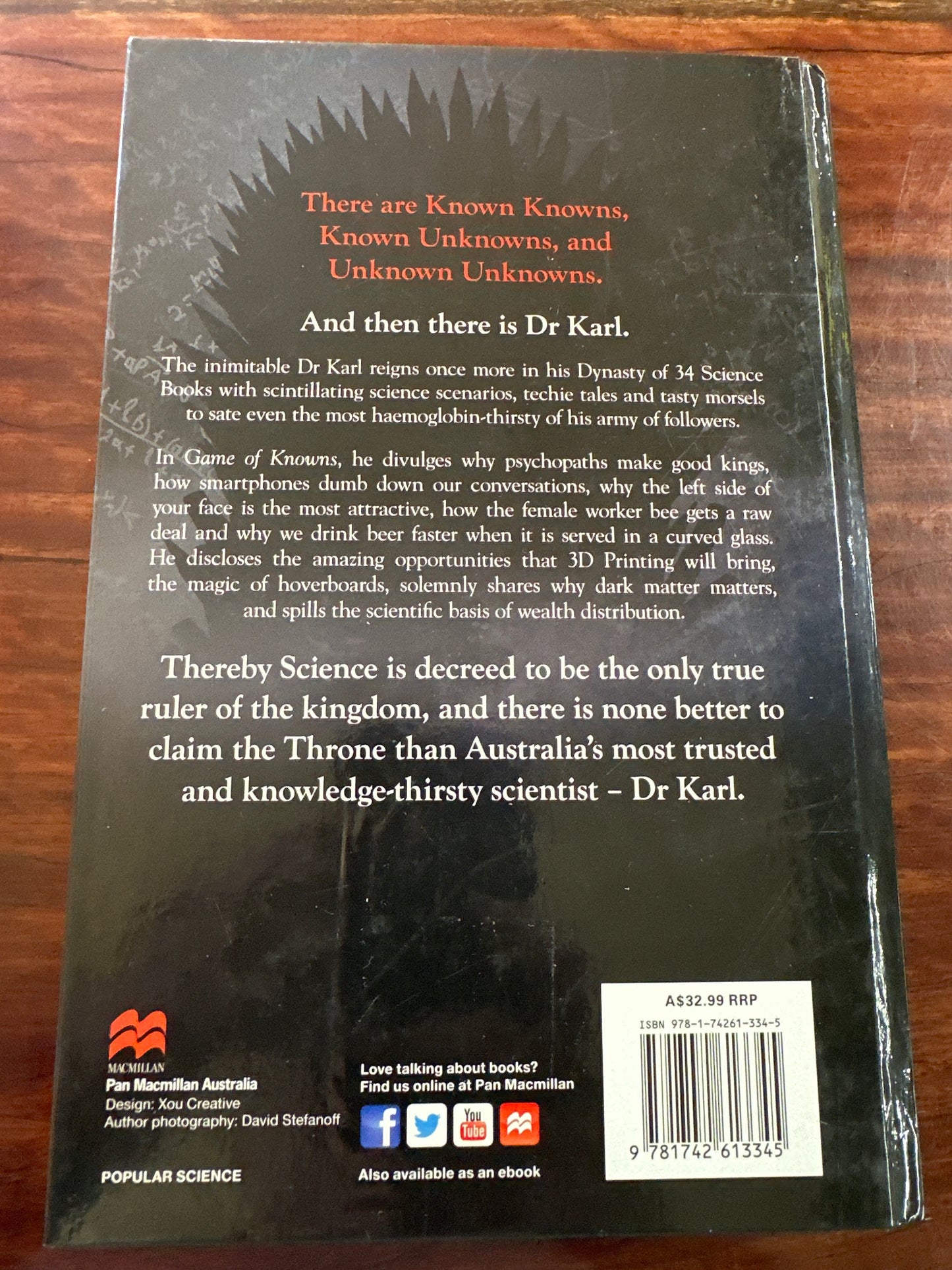 Game Of Knowns: Science Is Coming by Dr Karl back cover image
