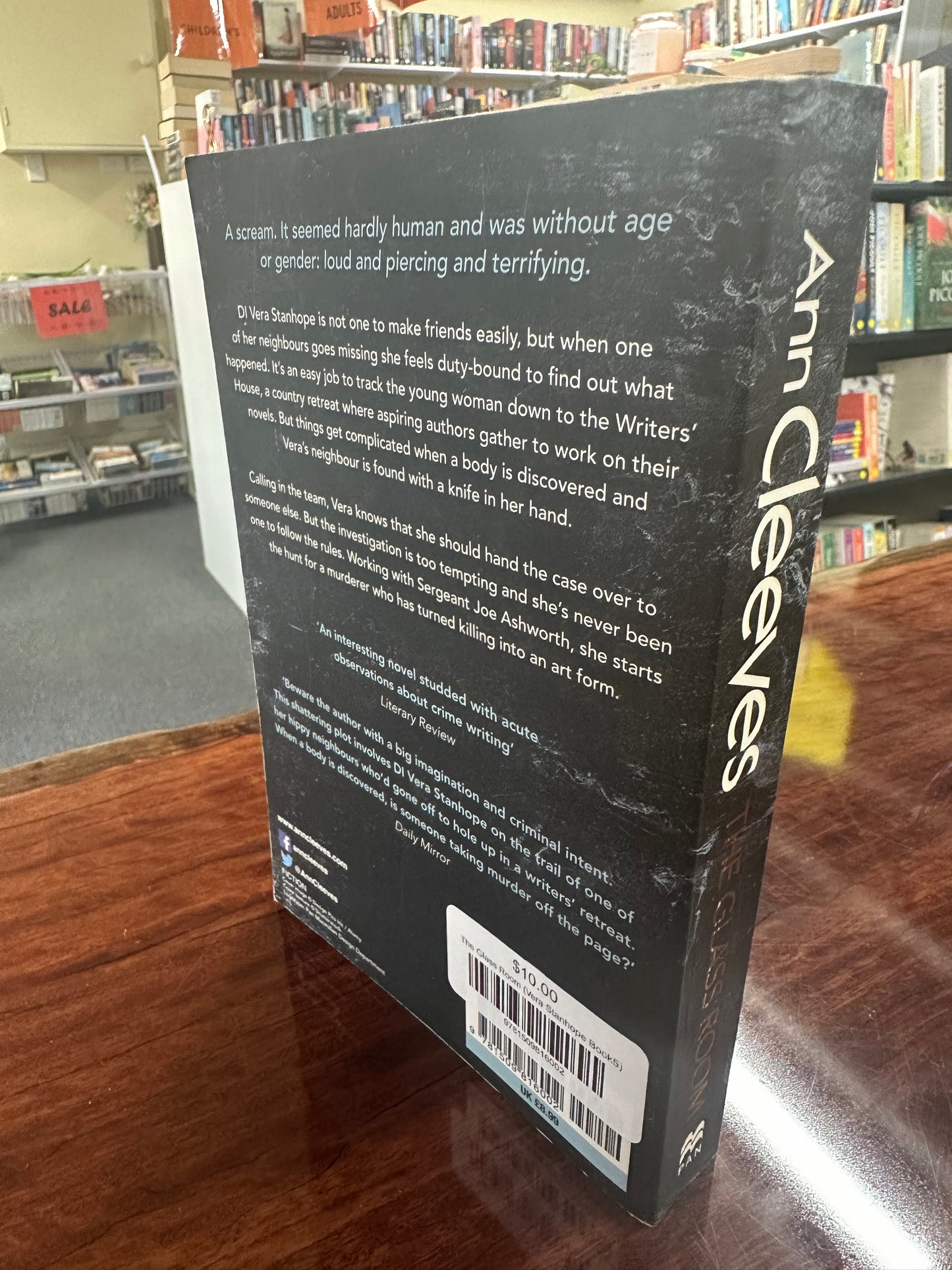 Ann Cleeves Glass Room back cover