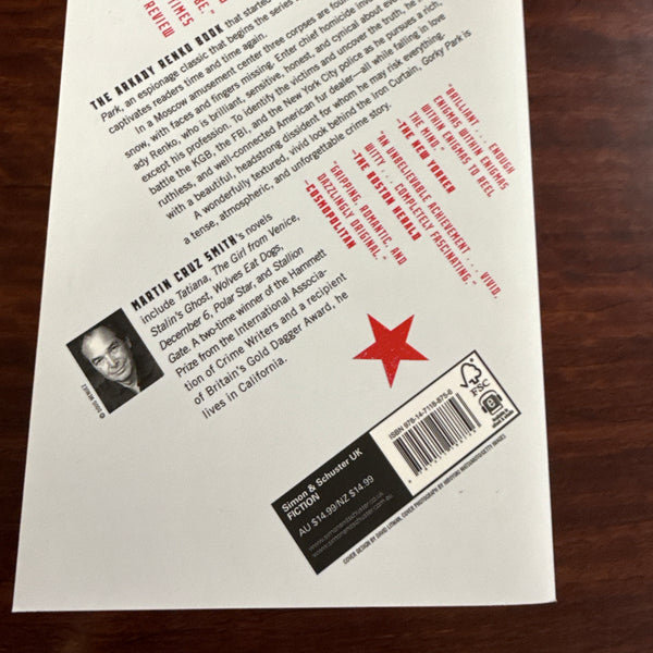 Martin Cruz Smith Gorky Park back cover