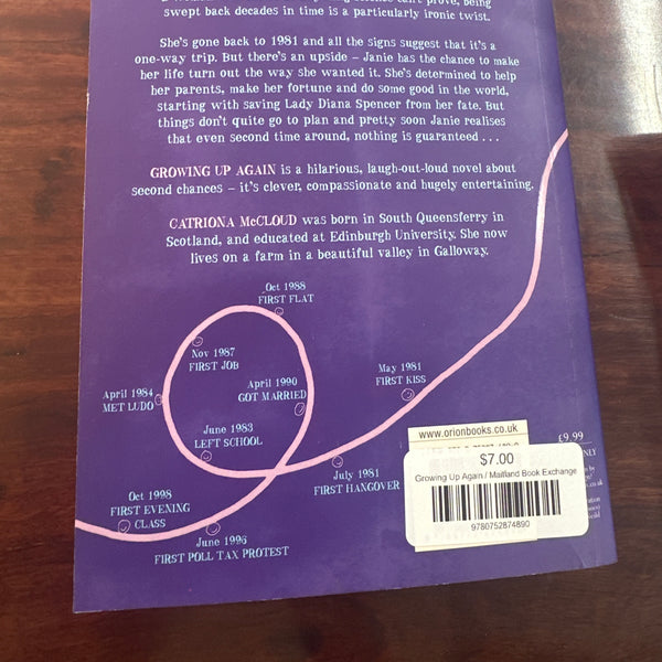 Catriona McCloud Growing Up Again back  cover
