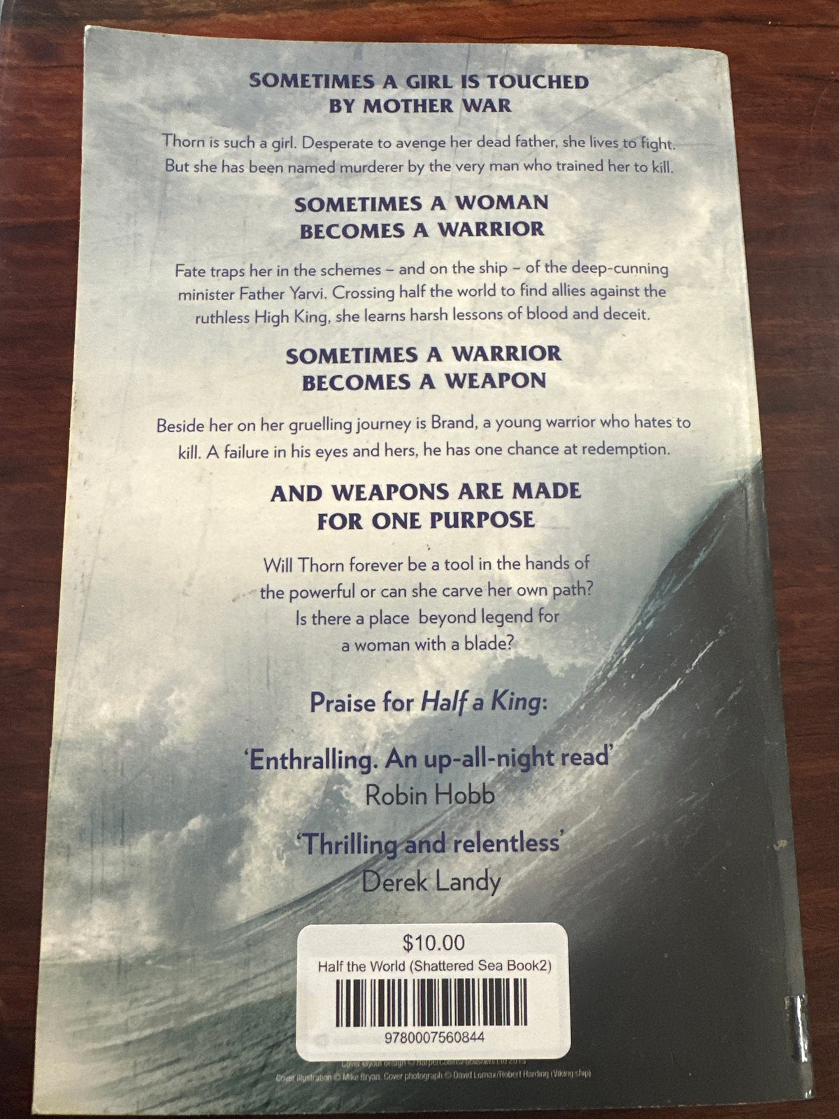 Joe Abercromie Half the World back cover