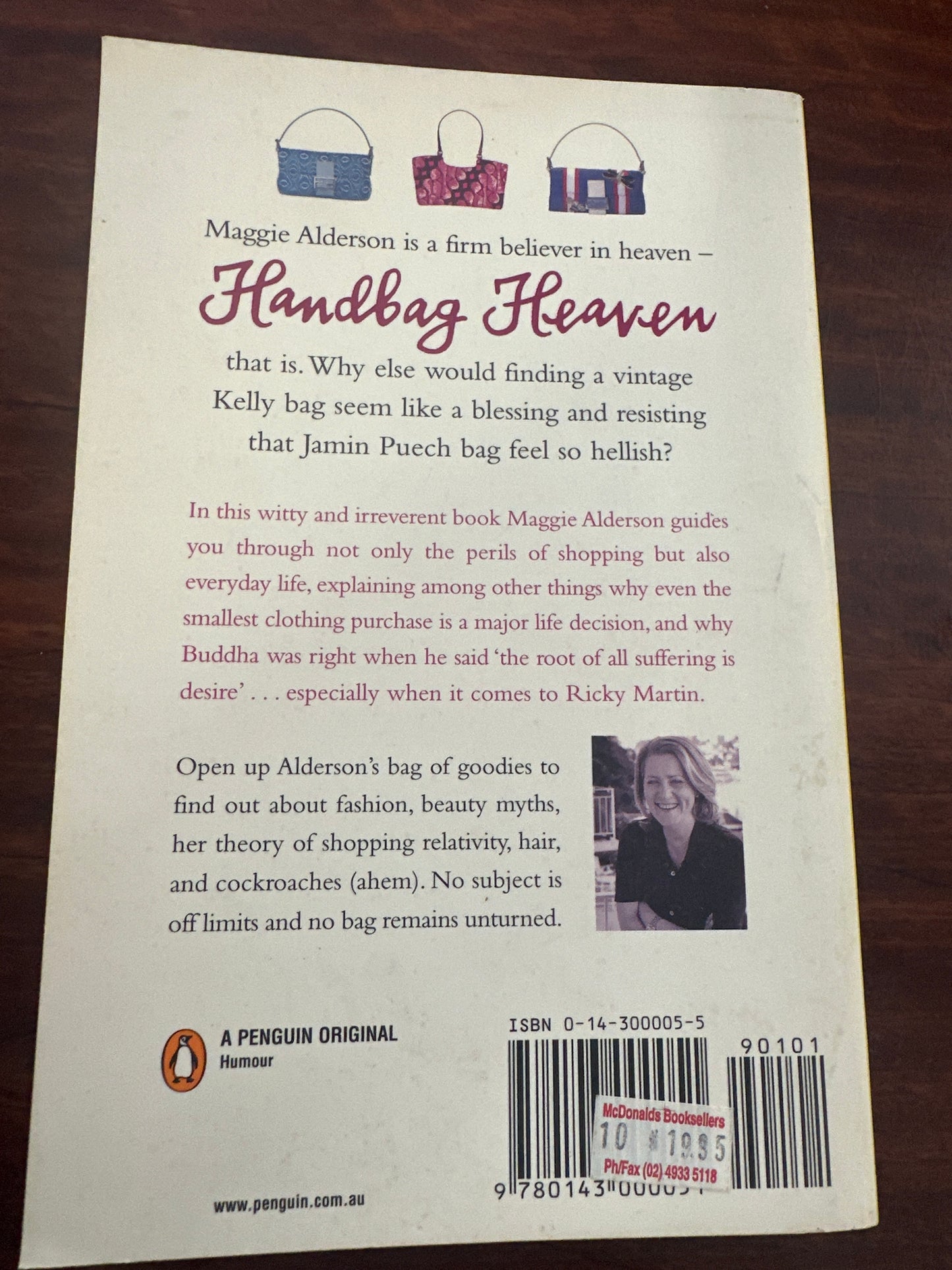 Handbag Heaven by Maggie Alderson back cover