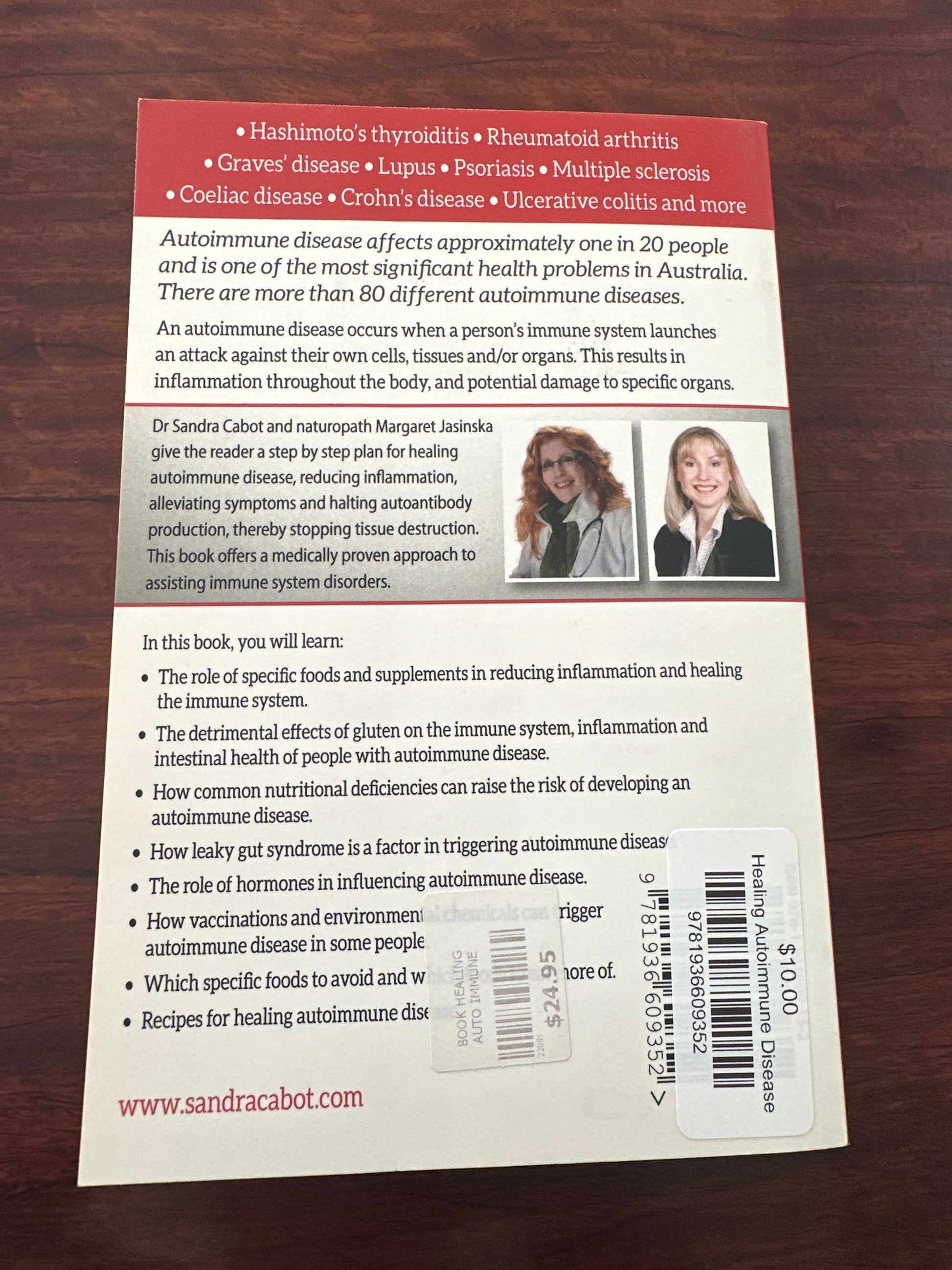 Dr Sandra Cabot Healing Autoimmune Disease back cover