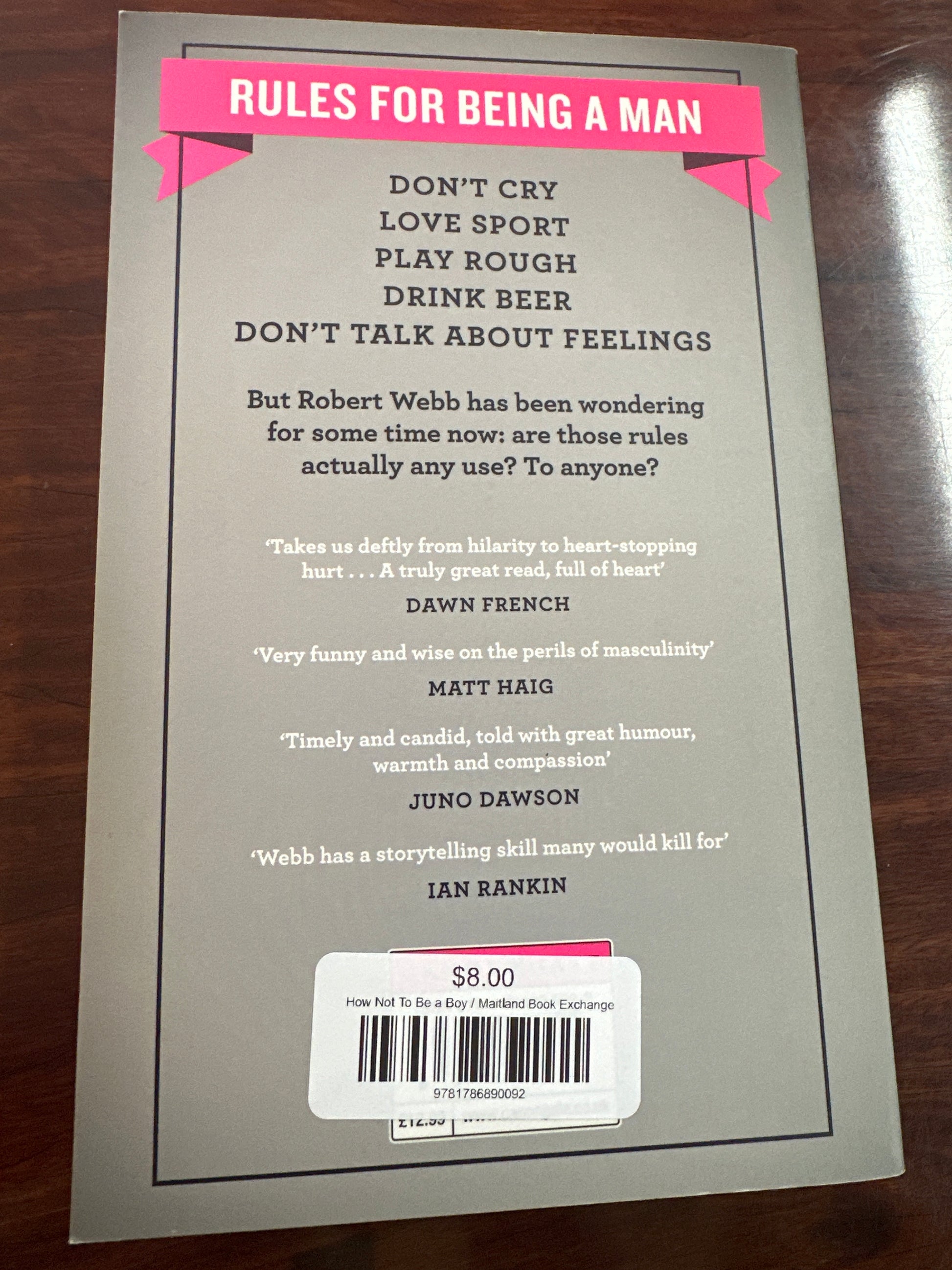 How Not To Be a Boy back cover
