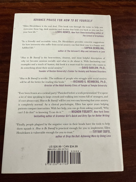 Ellen Hendriksen How to be Yourself back cover