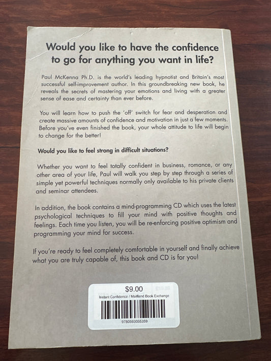 Paul McKenna Instant Confidence back cover