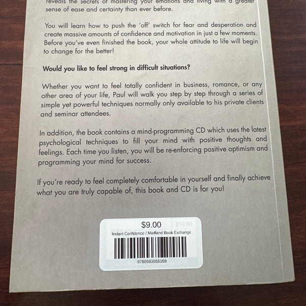 Paul McKenna Instant Confidence back cover