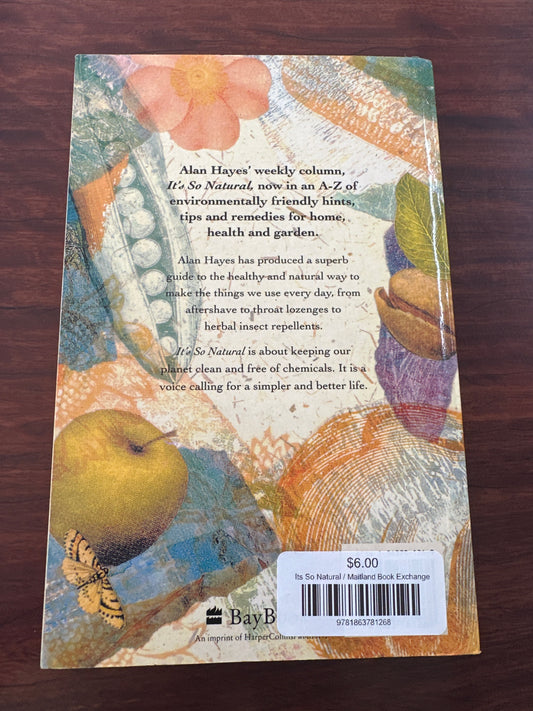Alan Hayes Its So Natural back cover