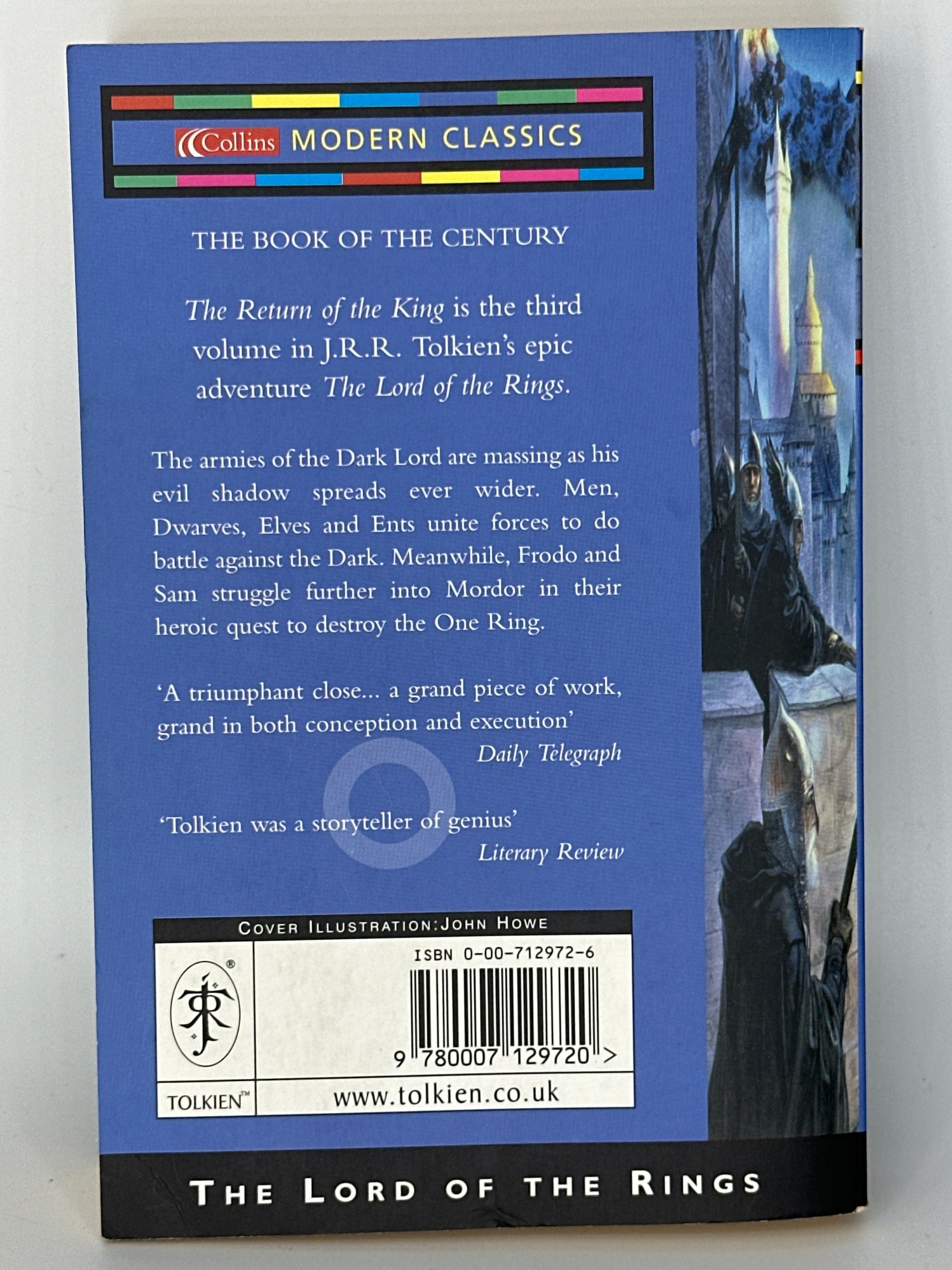 JRR Tolkien The Return of the King (Lord of the Rings, Vol. 3) actual back cover used books