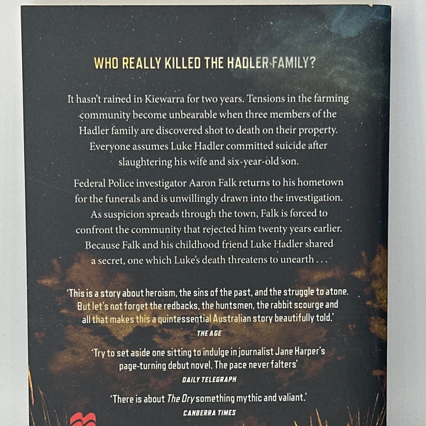 Jane Harper The Dry actual back cover used books