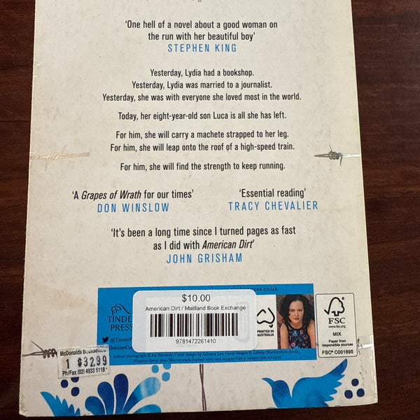 Jeanine Cummins American Dirt back cover image